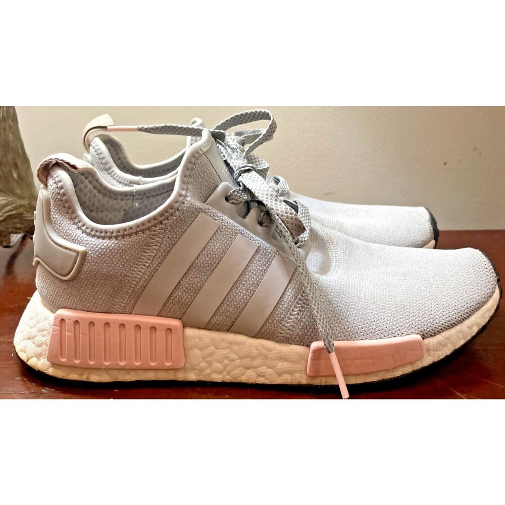 ADIDAS NMD R1 Sneakers Light Onix BY3058 Womens Gray Pink Size 8.5